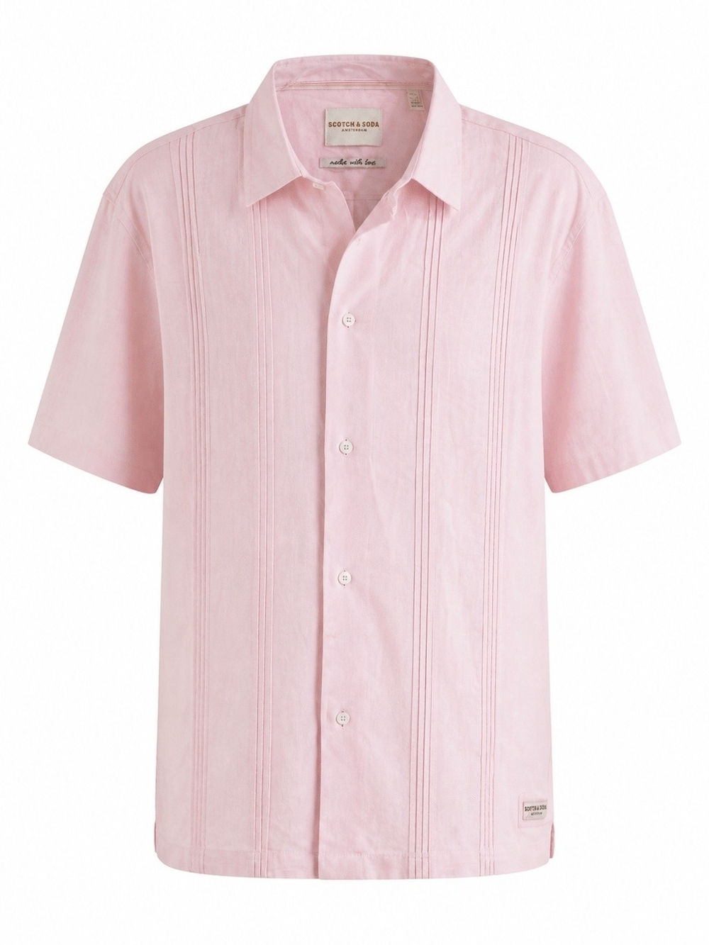 NWT Scotch & Soda Amsterdam Light Pink Linen Button Down Shirt XXL Vacation